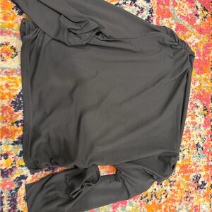 Dark Gray off shoulder Long Sleeve Top